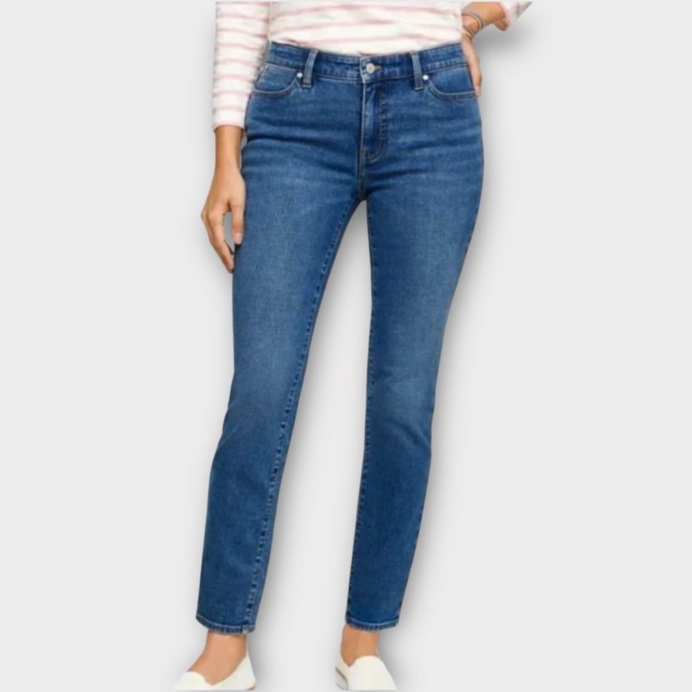 Talbots Slim Ankle Flawless 5-Pocket Jeans 8 Relaxed Fit Tummy Control Chic EUC